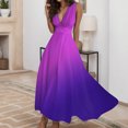 thumbnail image 2 of Yuyuzo Robes de Plage pour Femmes 2025 Décolleté en V Profond Sans Manches Robes Longues de Fête Fluides Boho Vacances Robe Maxi, 2 of 5