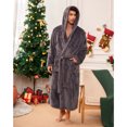 thumbnail image 3 of VULCANODON Mens Robe Big and Tall with Hood,Full Length Plush Robe for Men Long Fleece Bathrobe, 3 of 4