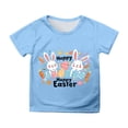 thumbnail image 1 of Chandails pour Garçons, Manches Courtes, Tenue de Pâques, Imprimé de Pâques, Hauts d'Été à Col Rond, T-Shirts de Base, T-Shirts pour Filles 8-10 Ans, 1 of 4
