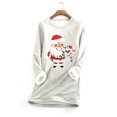 thumbnail image 1 of Meichang Chandails en Molleton pour Femmes Grande Taille Noël Père Noël Graphique Col Rond Chandail Hiver Chaud Doublé Sherpa Hauts, 1 of 2