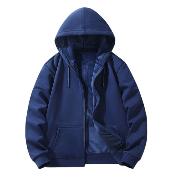 LIaqionyy Big and Tall Hoodie Mens Zip up Fleece Sherpa Lined Sweatshirt Jackets Winter Warm Coats with Pocket