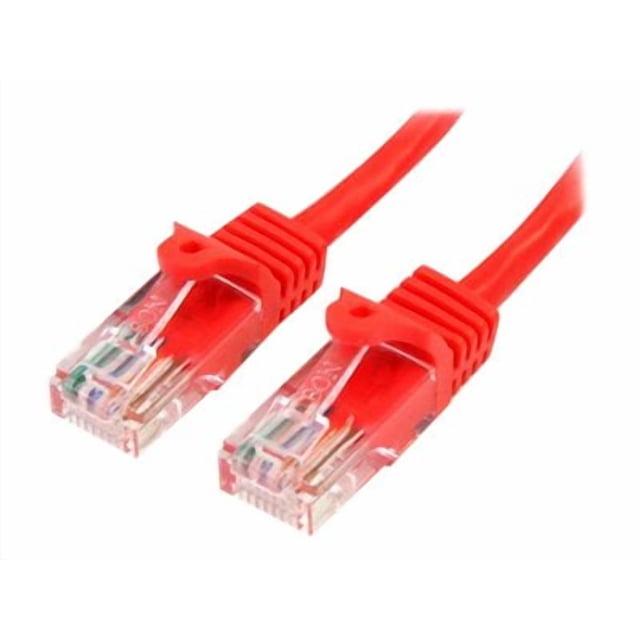 StarTech.com Cat5e Ethernet Cable - 2 ft - Red- Patch Cable - Snagless Cat5e Cable - Short Network Cable - Ethernet Cord - Cat 5e Cable - 2ft (45PATCH2RD) - Patch cable - RJ-45 (M) to RJ-45 (M) - 2 ft - UTP - CAT 5e - snagless - red