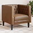 thumbnail image 1 of vidaXL Chesterfield Sofa Chair Brown Faux Suede Leather, 1 of 5