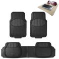thumbnail image 1 of FH Group Solid Black Heavy Duty Floor Mats from FH Group for Auto Car w/ Free Dash Mat, 1 of 6