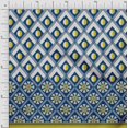 thumbnail image 1 of oneOone Cotton Poplin Blue Fabric Geometric Panel Craft Projects Decor Fabric Printed By The Yard 56 Inch Wide, 1 of 4
