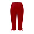 thumbnail image 5 of Womens Relaxed Fit Cargo Pants by Generic XL Solid Black Casual Capris, Drawstring, Cropped, Lightweight, 1 Count, 5 of 5