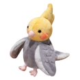 thumbnail image 2 of HILABEE Marionnette Perroquet 20cm Peluche pour Raconter des Histoires Jeu de Rôle Préscolaire Jaune et Gris, 2 of 9