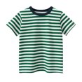 thumbnail image 1 of RXIRUCGD 2025 Vêtements d'Été pour Enfants T-shirt d'Été à Rayures à Col Rond à Manches Courtes pour Enfants, 1 of 2