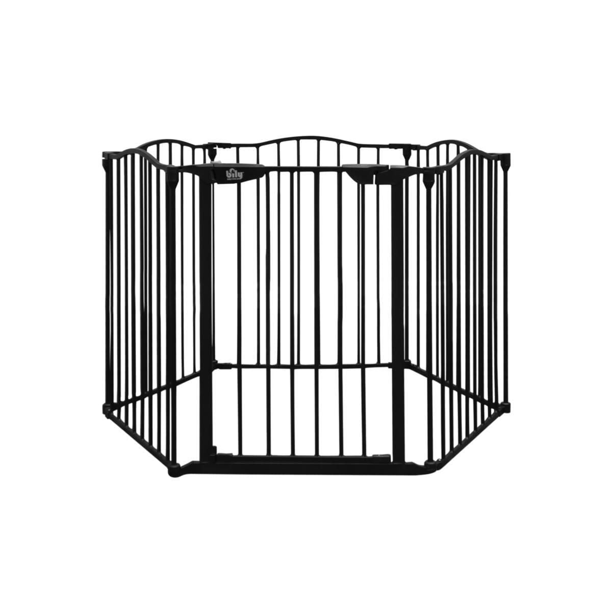 Bily Contoured Black Top Metal Superyard Baby or Pet Barrier