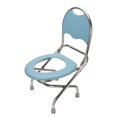 thumbnail image 2 of Chaise Pliante Commode, Acier Inoxydable, Base Antidérapante, avec Panneau, pour Voyage, 2 of 7