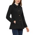 thumbnail image 4 of INSPIRE CHIC Manteau Long à Col Peter Pan pour Femme, Simple Boutonnage, m Noir, 4 of 7