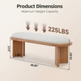 thumbnail image 2 of Noble House 46.85" Solid Wood End of Bed Bench,Upholstered Entryway,Beige, 2 of 10