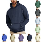 FNFYFH Clearance Mens Hoodies & Sweatshirts Heavyweight Pullover Long Sleeve Workout Sweat Shirts Fall Comfort Hoodie Streetwear Blue,S