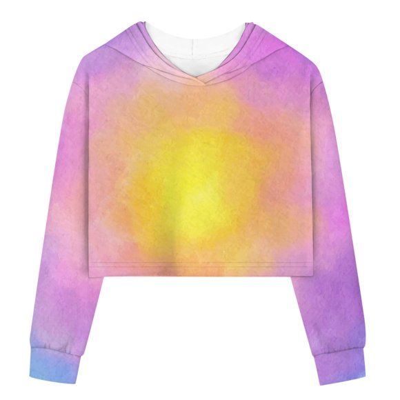 2025 s Casual Loose Long Sleeve Shirt Active Long Sleeves Hoodies inner Wear Sweatshirts Hooded Short Pullover Womens ShelfCamisoles Tie Dye Teen Crop Shirt 2T Tops s