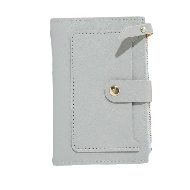 Card Holder Pouch Women Purse Versatile Women‘s Purse with Button Closure Solid Color Card Holder Wallet Portable Changes