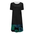 thumbnail image 4 of Robes d'Été Grande Taille pour Femmes 2024 Décontractées à Col Rond Imprimées à Manches Courtes avec Poche Économisez jusqu'à 65 % de Rabais!, 4 of 5
