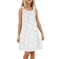 thumbnail image 4 of WEIYLL Robes pour Filles Plage Natation Couverture Sans Manches Imprimé Fleur de Palmier Volants Robe Blanche 5-6 Ans, 4 of 4