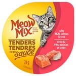 Meow Mix Tenders en sauce au vrai saumon & Crabe, Nourriture de chat mouillé, 78G