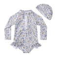 thumbnail image 1 of Toddler Girl Rash Guard Bathing Suits Summer Sun Protection Long Sleeve Kids Bathing Suits 2-3 Years Girls Clothing, 1 of 6