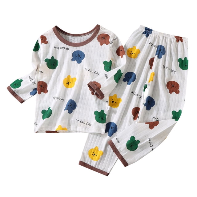 Ensemble de Pyjama pour Bébé Garçon Été, Haut à Col Rond, Pantalon, Ensemble de Pyjama Décontracté, Pyjama pour Filles 3-6 Mois