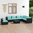 thumbnail image 1 of vidaXL Salon de Jardin 8 Pièces avec Coussins en Poly Rotin Noir, 1 of 5