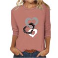 thumbnail image 4 of Aqestyerly T-shirt Blouse à Manches 3/4 Imprimé pour Femmes, Col Rond Décontracté Mode Ample pour Femmes, 4 of 5