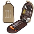 thumbnail image 3 of Ensemble de 8 Pcs Batterie de Cuisine de Camping Portable Randonnée Intérieur Extérieur BBQ Kit de Camp Vaisselle VR Roulotte Équipement de Randonnée Réchaud Cuisson Beige, 3 of 9