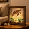 thumbnail image 1 of Sea Glass LED Light Box Wooden Frame Nautical Decor, 1 of 7