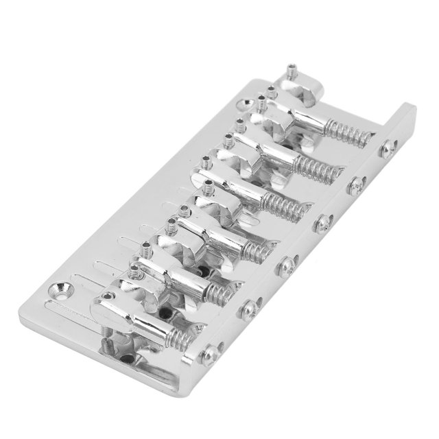 6 String Bass Bridge Adjustable Barrel Saddle Fixed Type Electric Bass Bridge Zinc Alloy Bass Replacement Parts