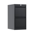 thumbnail image 1 of AOBABO 2 Drawer Vertical Metal File Cabinet w/Lock, Fully Assembled, Black, 1 of 10