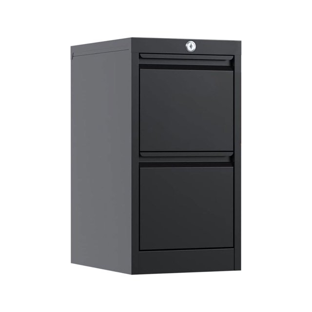 AOBABO 2 Drawer Vertical Metal File Cabinet w/Lock, Fully Assembled, Black
