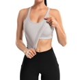 thumbnail image 4 of Charmo Women's Scoop Neck Ribbed Tank Tops Slim Straps Cropped Tops Built in Bra, 4 of 5