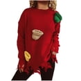 thumbnail image 2 of TIMIFIS Chandail de Noël pour Femmes à Imprimé Graphique, Manches Longues, Col Rond, Chandail Tricoté Léger, Chandail Décontracté d'Automne, Chandails des Fêtes, 2 of 8