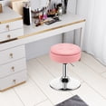 thumbnail image 2 of Costway Set of 2 Adjustable Vanity Stool 360° Swivel Storage Makeup Chair with Tray Pink, 2 of 10