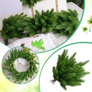 Décor de Fête d'Événement 25 Pcs Aiguilles de Verdure Artificielle Pics de Guirlande Décoration de Noël pour la Maison Lot de 25 Vert
