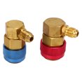 thumbnail image 2 of Air Conditioning Evacuation Adapter, Anti Aging 90 Degree Joint AC Quick Connector Adapter Brass Metal  For R134a Car, 2 of 8