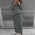 thumbnail image 1 of Dvkptbk Chandails pour Femmes Chandail à Col Rond pour Femmes à Manches Longues Pantalon à Jambe Grand Fente de Couleur Coupe Ample Ensemble de Chandail à la Mode Vêtements en Liquidation, 1 of 5