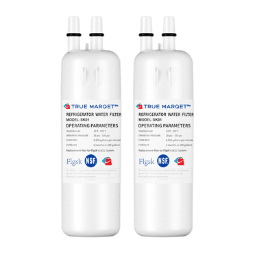 Flgsk SK01 Filtre à Eau de Réfrigérateur, Lot de 2, Compatible avec Whirlpool, KitchenAid, Kenmore