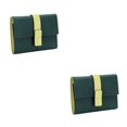 thumbnail image 3 of pitrice Leather Women Purse Rectangular Trifold for Zipper Hasp Stylish Card Holder Photo Folder Wallet Notecase Birthday Gift Green 2Set, 3 of 6