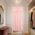 thumbnail image 4 of Lace Door Curtain Room Divider – Double Layer Opaque Sheer Polyester, Punch-Free Velcro Install, Privacy Screen for Bedroom, Kitchen, Living Room | 78.74x39.37 In, Pink/Beige, 4 of 6