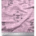 thumbnail image 1 of Soimoi Pink Cotton Duck Fabric To Travel Is To Live Text Print Fabric by the Yard 56 Inch Wide, 1 of 2