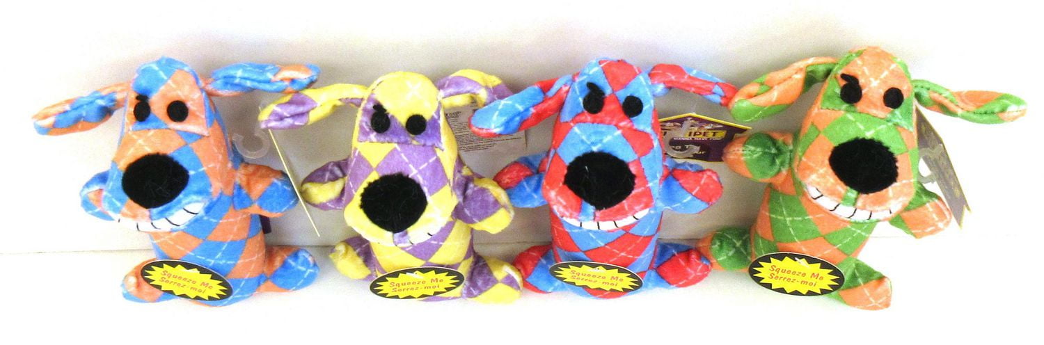 Le chien Loofa original en tissu éponge doux avec un couinement grogne et un couinement régulier