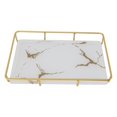 thumbnail image 2 of Vanity Tray, Modern Iron Glass Countertop Organizer for Bathroom, 2 of 7