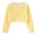 thumbnail image 4 of RXIRUCGD Veste Décontractée à Capuche pour Enfants avec Nœud, Boutons, Perforation, Col Rond, Manches Longues (Jaune, Taille : 4-5 Ans), 4 of 8