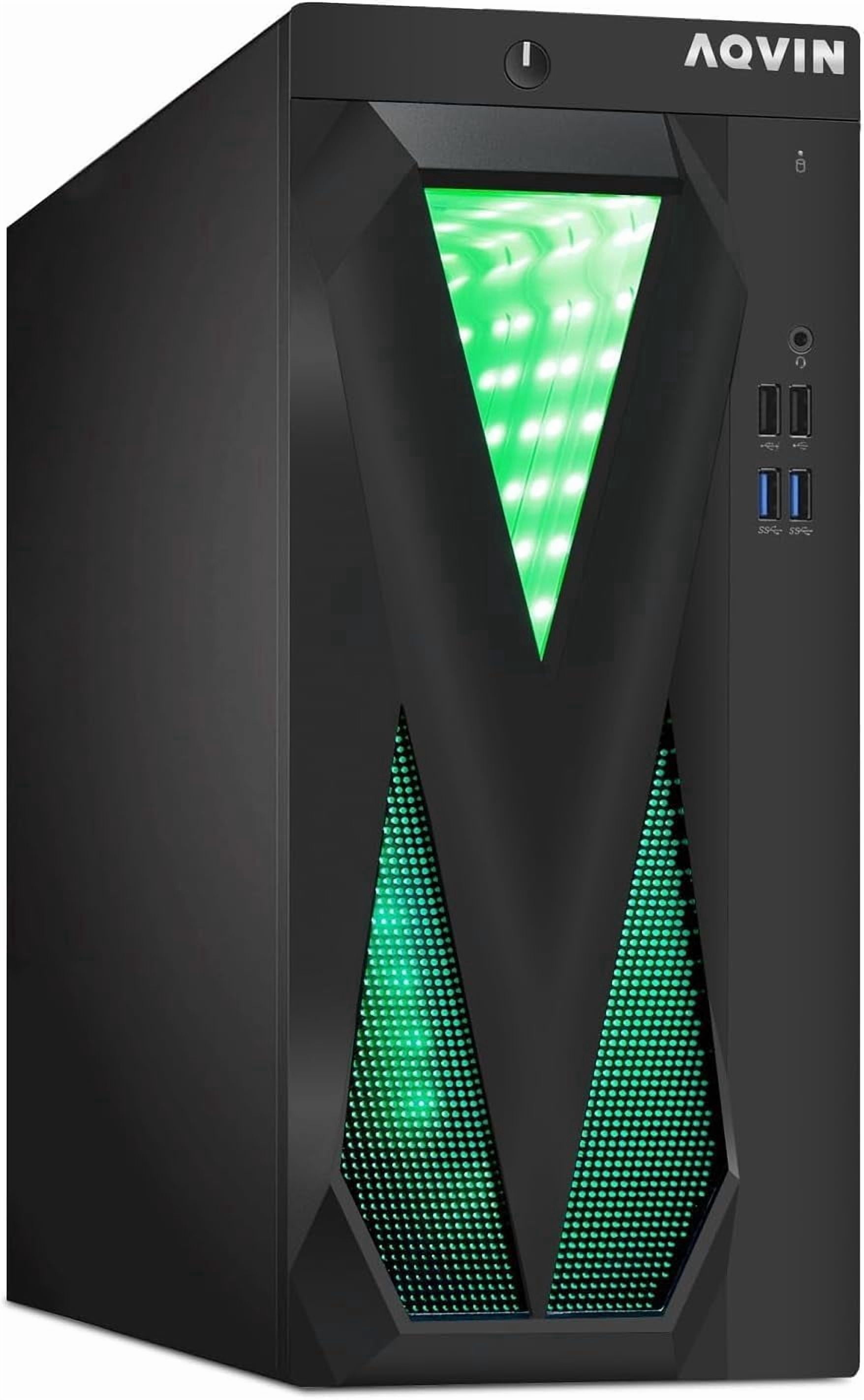 AQVIN Infinitylite RGB PC Tower ~ Intel Core i7 Processor up to 4.0GHz ~ 16GB DDR4 RAM ~ 256GB NVMe SSD ~ WiFi, Windows 11 Pro