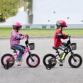 thumbnail image 4 of Costway Vélo pour Enfant 12 Pouces avec Roues Stabilisatrices, Guidon et Selle Réglables, Frein à Main, Rose, 4 of 10