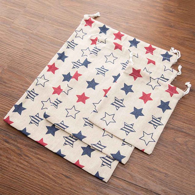 facefd Outdoor Travel Pouch Cotton Linen Drawstring Cotton Storage Bag Storage Bag Toy Shoes Organizer Soft Bag