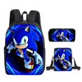 thumbnail image 4 of Sonic Primary School School Bag Three-piece Set Anime Cartoon Backpack Shoulder Bag Pencil Case high quality, 4 of 5