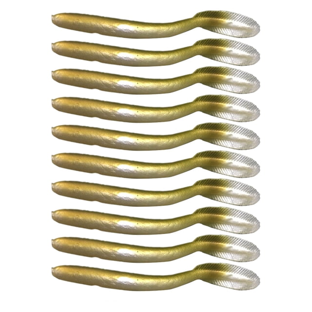 QualitChoice 10 Pcs Leurres Souples Petits PVC Anguille Leurre de Pêche Vif Attirail Accessoires pour Poisson Eau Salée Eau Douce Mer Poisson-Chat Équipement Or Or