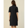 thumbnail image 4 of INSPIRE CHIC Robe Safari à Manches Courtes pour Femme avec Ceinture et Boutons Noir G, 4 of 5